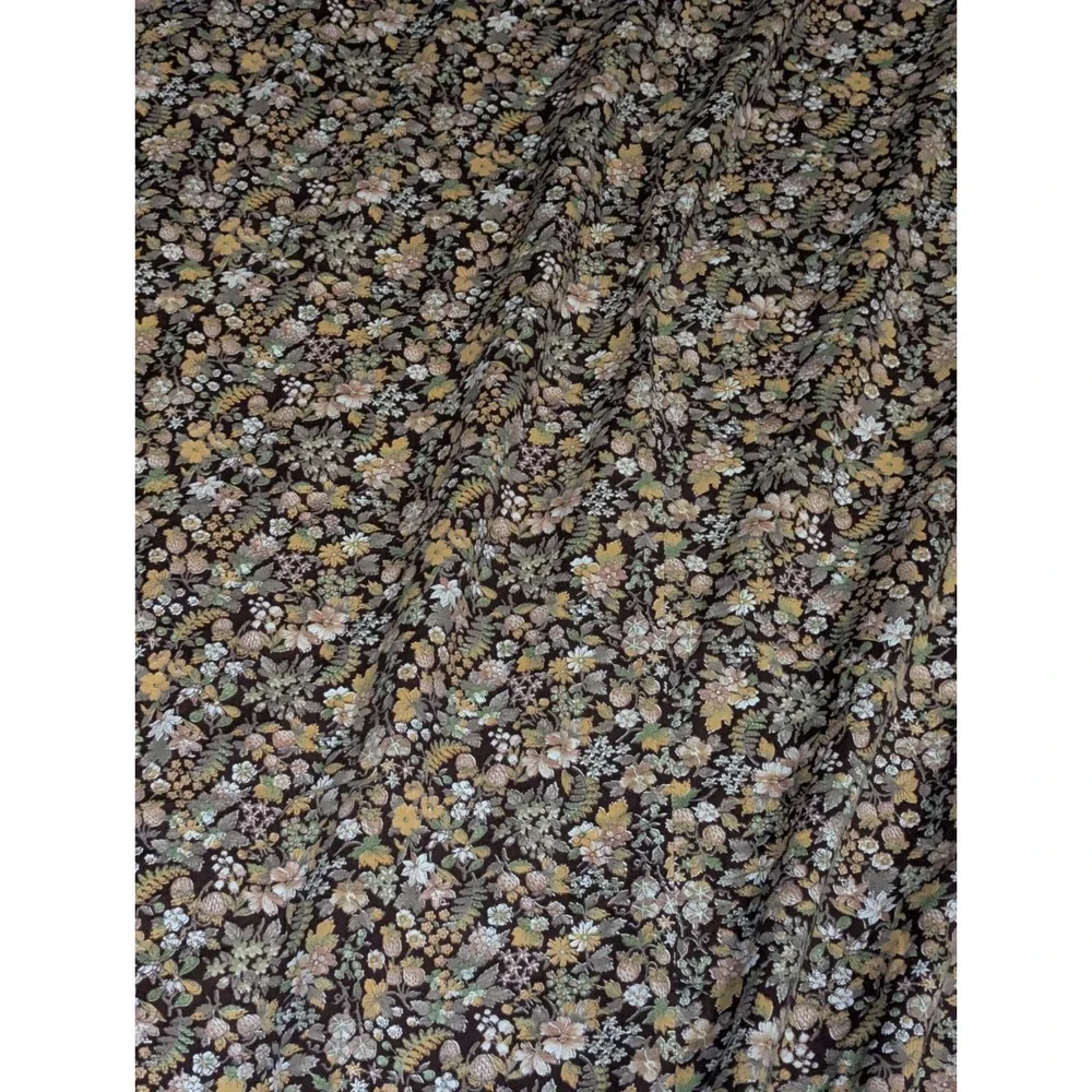 vintage Cranston Print Works VIP material browns gold green floral 112